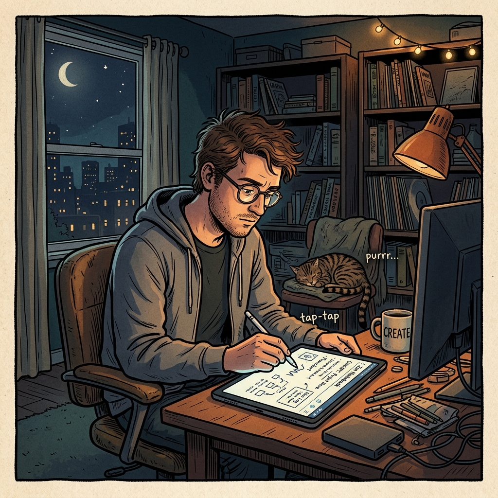 Creative work late at night